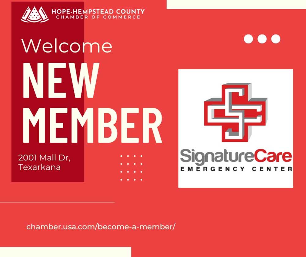 SignatureCare Texarkana ER Now Part of Hope Chamber of Commerce Family