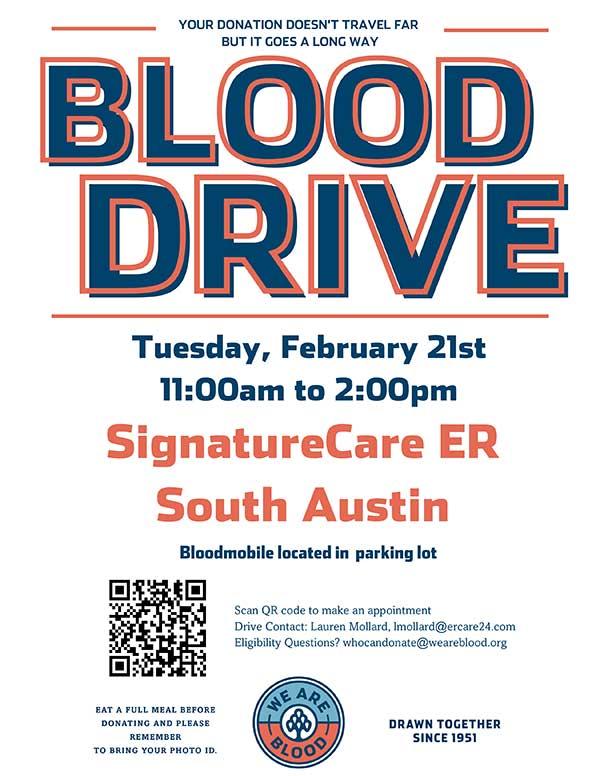 SignatureCare Emergency Center Austin ER Holds Community Blood Drive
